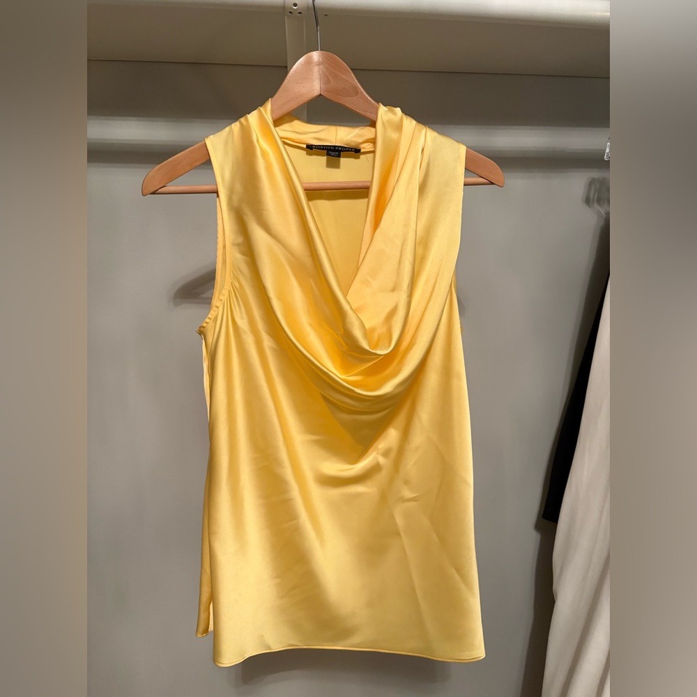 Boston Proper Yellow Cowl Neck Blouse